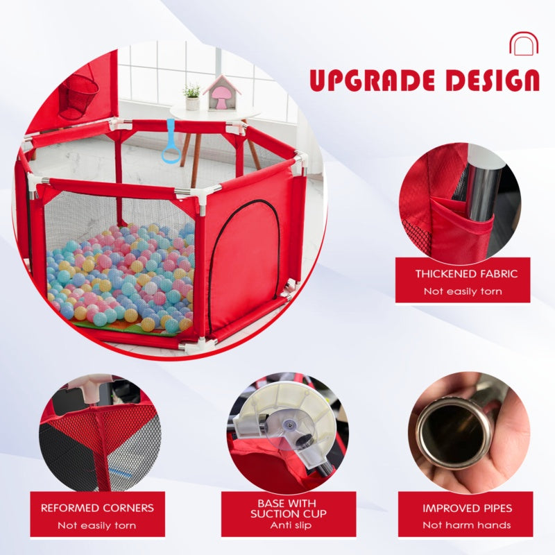 Baby Playpen Large 6 Sides Play Pen For Babies And Toddlers With Breathable Mesh